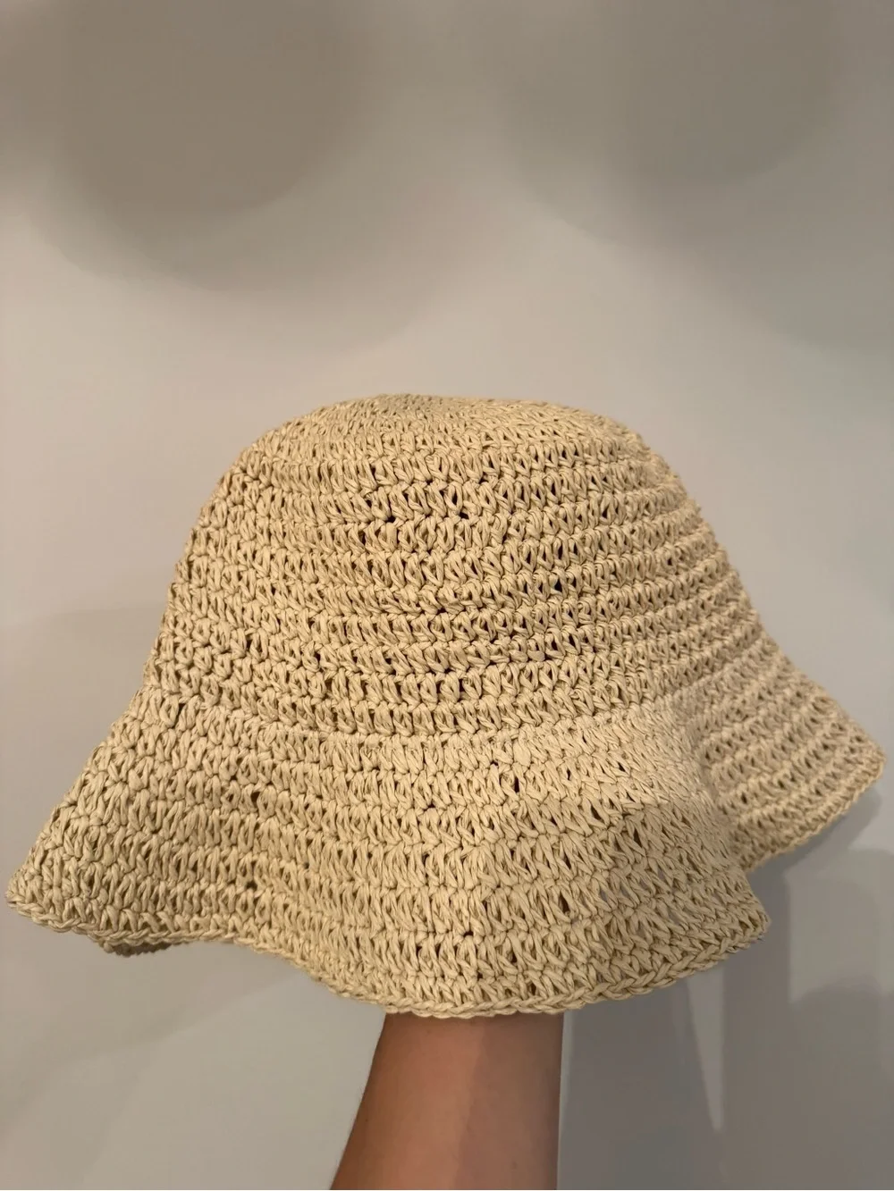Universal Thread Cream Crochet Bucket Hat